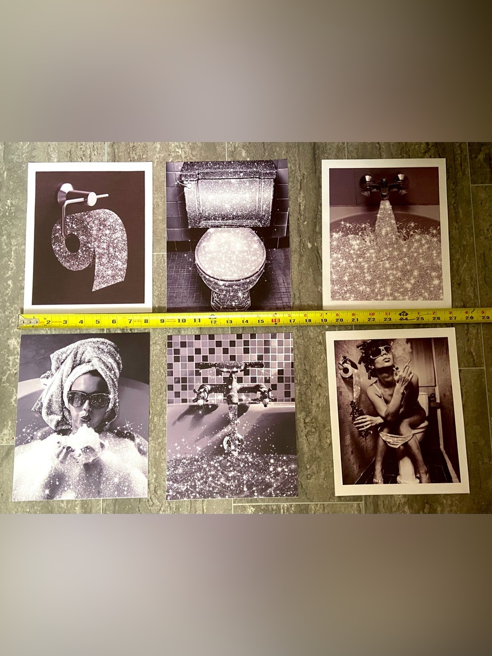 6 Vintage style glamour prints on canvas NWOT each print is 8x10 inches